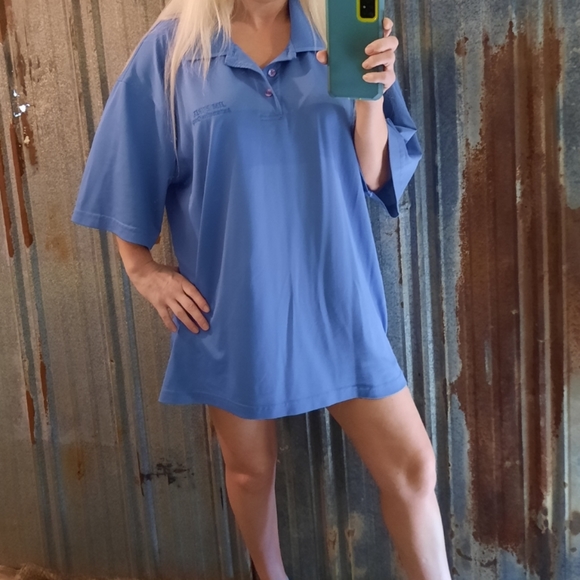 AKWA Other - Blue Silky Jersey Polo Golf Shirt